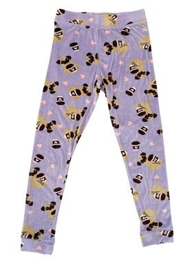 Weekend Edition Womens XS / S Pajama Pants Pug Puppy Dog Coffee Hearts Ankle